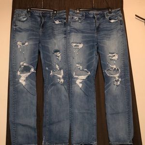 2 pairs of American Eagle distressed jeans!